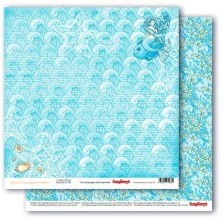 Papier do scrapbookingu dwustronny i jednostronny 30,5 x 30,5 cm OCEAN ENCHANTMENT 8 szt. ScrapBerry`s
